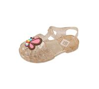 duxyoz Chaussures de princesse en gelée pour filles, chaussures de pêcheur, gladiateur, papillon, sandales plates à bout fermé, chaussures aquatiques antidérapantes et légères pour tout-petit/petit
