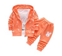duxyoz Ensemble de survêtement 3 pièces pour filles - Tenue décontractée à capuche - Veste à manches longues - Haut à manches longues - Pantalon de jogging - Ensemble mignon - Manteau zippé - T-shirt