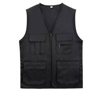 duxyoz Gilet cargo sans manches pour femme - Coupe ample et décontractée - Avec poches - Gilet tactique court - Vêtement de travail utilitaire - Vêtement d'extérieur - Veste de travail légère, b noir,
