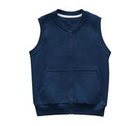 duxyoz Gilet thermique sans manches pour garçons et filles - Solide - Chaud - Léger - Fermeture éclair - Décontracté - Automne Hiver - Vêtement d'extérieur doux et confortable - Avec poches - 3 à 12