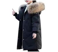 duxyoz manteau d'hiver pour enfants avec capuche épaisse, veste chaude à manches longues, Parka matelassée légère avec fausse fourrure, manteau de style puffer, imperméable au vent, pour 10-15 ans, 01
