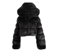 duxyoz Manteau Femme Manteau Chaud en Fausse Fourrure Veste d'Hiver à Manches Longues Épais Shaggy Décontracté Pardessus Doux Duveteux Manteaux Courts Femme Manteaux Élégants de Soirée de Luxe, 01