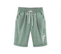 duxyoz Pantacourt d'été décontracté pour filles - Coupe ample - Coupe ample - Coupe ample - Longueur genou - Bermuda de détente - 3 à 13 ans, Vert 04, 12-13 ans