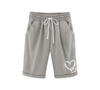 Duxyoz Pantacourt d'été décontracté pour filles - Coupe ample - Longueur genou - Bermuda de détente - 3 à 13 ans, Gris 02, 11-12 ans