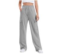 duxyoz Pantalon cargo pour enfants filles garçons taille élastique uni pantalon de jogging ample décontracté baggy pantalon de sport pour enfants pantalon de survêtement jambe large Y2k vintage