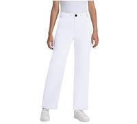 duxyoz Pantalon d'école pour filles - Pantalon habillé à jambe large - Taille élastique - Pantalon d'été décontracté - Pantalon palazzo - Couleur unie - Pantalon ample avec poches, Blanc 01, 13-14 ans