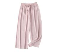 duxyoz Pantalon décontracté pour filles - Pantalon de nuit d'été doux et confortable - Léger - Pantalon large - Cordon de serrage - Taille élastique - Confortable - Pantalon long respirant - 4 à 15