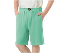 duxyoz Pantalon d'uniforme pour enfants filles et garçons - Short d'été décontracté - Taille élastique - Bas solide - Longueur genou - Bermuda ample à jambe large - Pantalon de survêtement confortable
