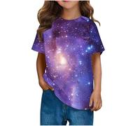 duxyoz T-shirts d'été pour garçons et filles - Col rond - Manches courtes - Coupe ample - T-shirt d'entraînement décontracté - Vêtements pour enfants - Imprimé graphique mignon - T-shirt basique doux