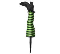 Duyeuau Accessoires de jambe de sorcière maléfique d'Halloween avec piquet de bottes - Décoration pour cour avant