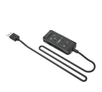 Duyeuau Adaptateur audio virtuel 7.1 avec son surround USB avec contrôle silencieux pour casques de jeu compatible avec PC