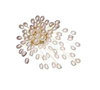 Duyeuau Broche faite à la main pour femme élégante - Bijoux de mariage - Accessoires de costume - Faux perles - Épinglette pour soirée, Height 7.7cm, perles d'imitation, Rubis synthétique