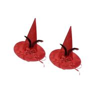 Duyeuau Chapeau de sorcière en velours rose avec détails pour fêtes à thème et cosplay, sorcière d'Halloween et velouté