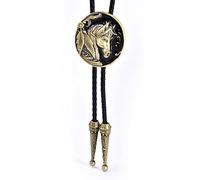 Duyeuau Cravate Bolo réglable Populaire Western Cowboy Adolescents Hommes Femmes Danse Cravate Vintage Chemises Relief Cheval Boucle Pendentif