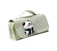 Duyeuau Grande trousse à crayons avec poignée - Grande capacité - Avec fermeture éclair - Pour voyage et maquillage, Vert, Size Approx. 21x10.5x5.50cm/8.27x4.13x2.16in