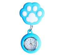 Duyeuau Jolie broche pour infirmière avec motif de pattes de chaton pour hôpital, médecins, infirmières, montre de poche, bleu, S