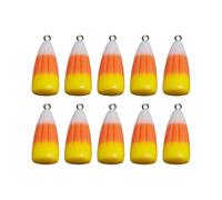 Duyeuau Lot de 10 breloques en forme de maïs en résine pour Halloween, accessoires de costume et décorations de fête, pendentif en forme de maïs de bonbons d'Halloween