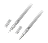 Duyeuau Lot de 2 marqueurs vides à tête plate ou ronde rechargeables en acrylique pour peinture sur bois et tissu