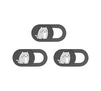 Duyeuau Lot de 3 housses de protection pour webcam, motif chaton de dessin animé pour ordinateur portable, PC, téléphone portable, webcam, protection de la vie privée