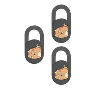 Duyeuau Lot de 3 housses de protection pour webcam, motif chaton de dessin animé pour ordinateur portable, PC, téléphone portable, webcam, protection de la vie privée