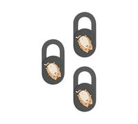 Duyeuau Lot de 3 housses de protection pour webcam, motif chaton de dessin animé pour ordinateur portable, PC, téléphone portable, webcam, protection de la vie privée