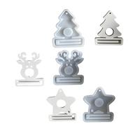 Duyeuau Lot de 3 moules en silicone sur le thème de Noël avec trou pour porte-monnaie, porte-monnaie, suspension de Noël