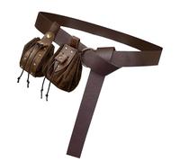 Duyeuau Lot de 3 sacs banane médiévaux en cuir synthétique pour femme, marron, Length 185cm Width 3.6cm, Valise