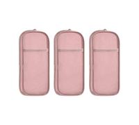 Duyeuau Lot de 3 trousses transparentes à double couche pour crayons et pinceaux de maquillage, rose, 10.5x2x23.5cm