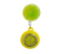 Duyeuau Montre de poche rétractable en silicone pour infirmière, citron, 4*9.6cm