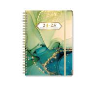 Duyeuau Planning scolaire hebdomadaire mensuel 2024-2025 avec couverture rigide de poche, planificateur académique à double spirale