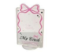 Duyeuau Pochettes de protection transparentes pour cartes avec base de support pour organiser et protéger votre, rose, 11.2*7cm