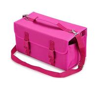 Duyeuau Porte-marqueurs pour 120 marqueurs - Multifonctionnel - Fermeture éclair - Sac de transport avec bandoulière, rose rouge, 31x12x17cm