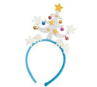 Duyeuau Serre-tête de sapin de Noël orné de flocons de neige - Accessoire festif pour cheveux - Décoration de costume pour les fêtes de fin d'année