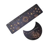 Duyeuau Support de cartes de tarot en bois - Phases de lune - Base en forme de lune et porte-cartes rectangulaire pour divination de sorcière