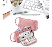 Duyeuau Trousse à crayons de grande capacité avec compartiment extensible multifonction avec fermeture éclair pour le rangement des étudiants, a