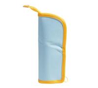 Duyeuau Trousse à crayons pliable avec fermeture éclair - Sac de rangement pliable pour crayons - Sac de bureau avec poignée - Étudiant - Fournitures de bureau, bleu