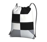 DUYKIMQW Blue Sky Sac de sport avec cordon de serrage Motif ciel Bleu, Grille de plaque de piano noir et blanc, Taille unique