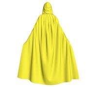 DUYKIMQW Cape à capuche imprimé jaune citron, cape médiévale et cosplay, parfaite pour Halloween, robe à capuche Renaissance, noir