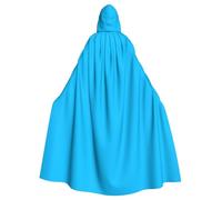 DUYKIMQW Cape à capuche imprimée bleu clair, cape médiévale et cosplay, parfaite pour les tenues de fête d'Halloween, robe à capuche Renaissance, noir