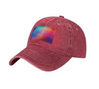 DUYKIMQW Casquette de baseball en denim avec boucle en métal réglable pour un usage quotidien, Rouge, Taille unique