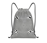 DUYKIMQW Data Garbled Print Sac à dos unisexe avec cordon de serrage en fibre de polyester cryptée, Dizzy Lines, S