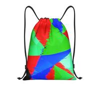 DUYKIMQW Data Garbled Print Sac à dos unisexe avec cordon de serrage en fibre de polyester cryptée, Triangle pixel, M
