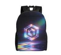 DUYKIMQW Sac à dos de voyage élégant avec imprimé illusion galactique pour ordinateur portable avec motif imprimé sur le devant, Hexagone coloré, Taille unique
