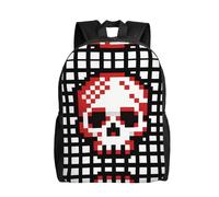 DUYKIMQW Sac à dos de voyage élégant avec imprimé illusion galactique pour ordinateur portable avec motif imprimé sur le devant, Squelette à carreaux, Taille unique