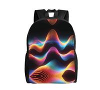 DUYKIMQW Sac à dos de voyage élégant avec imprimé illusion galactique pour ordinateur portable avec motif imprimé sur le devant, Ondulation colorée, Taille unique