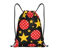 DUYKIMQW Sac à dos unisexe avec cordon de serrage léger et imprimé en fibre de polyester cryptée, Wave Point Star, M