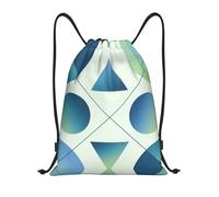 DUYKIMQW Sac à dos unisexe unisexe avec cordon de serrage imprimé drapeau de la Palestine en fibre de polyester cryptée, Dégradé triangle sarcelle, M