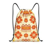 DUYKIMQW Sac à dos unisexe unisexe avec cordon de serrage imprimé drapeau de la Palestine en fibre de polyester cryptée, Motif floral chaud, M
