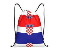 DUYKIMQW Sac à dos unisexe unisexe avec cordon de serrage imprimé drapeau de l'Afrique du Sud, Drapeau de la République de Croatie, S