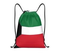 DUYKIMQW Sac à dos unisexe unisexe avec cordon de serrage imprimé drapeau du Koweït, Drapeau koweïtien, M